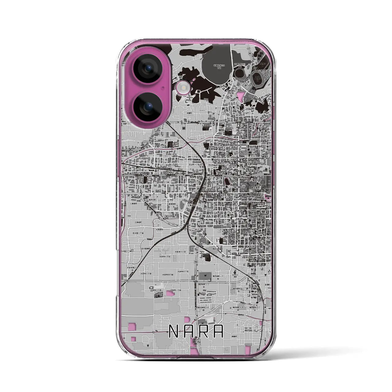 【奈良2(奈良県)】地図柄iPhoneケース(クリアタイプ)