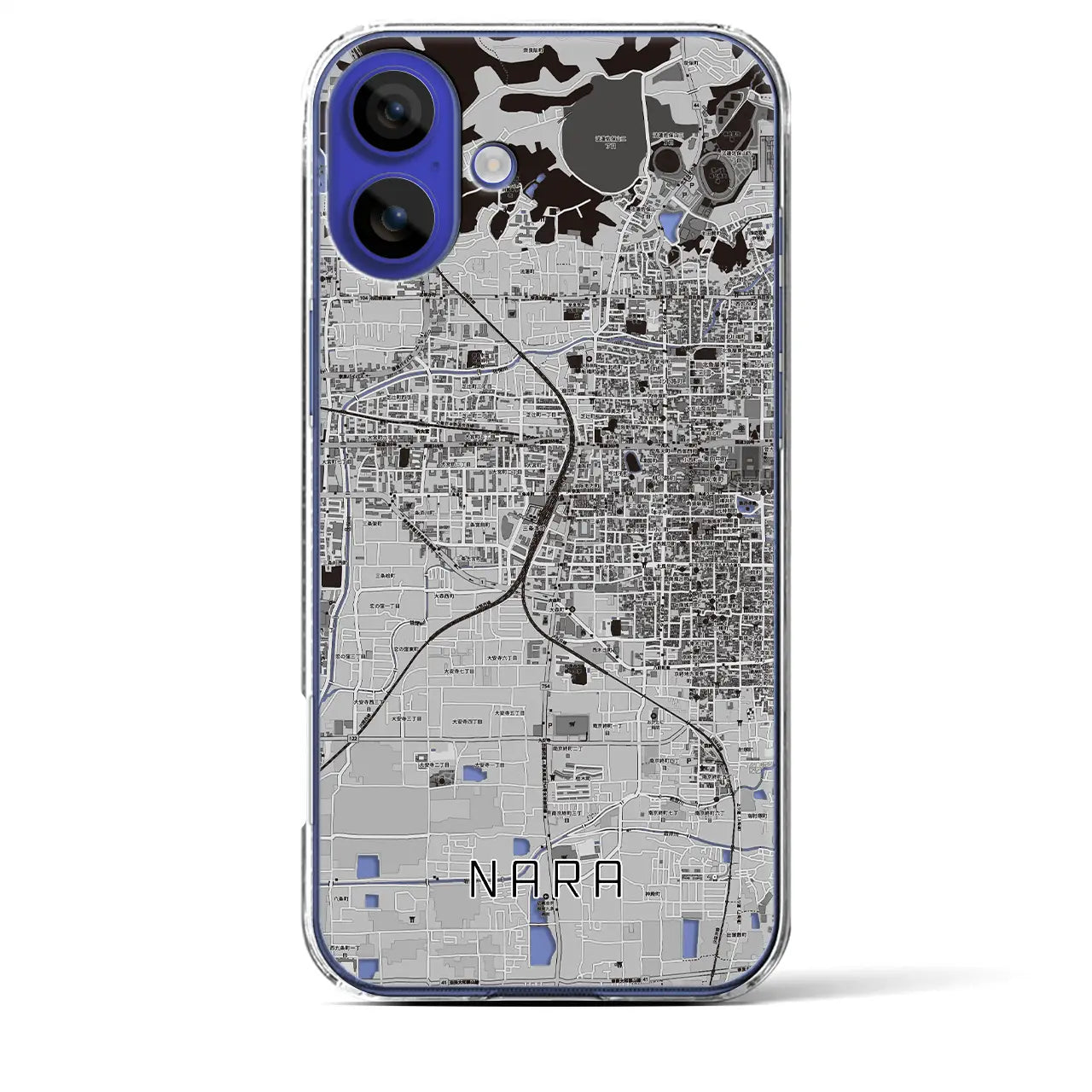【奈良2(奈良県)】地図柄iPhoneケース(クリアタイプ)