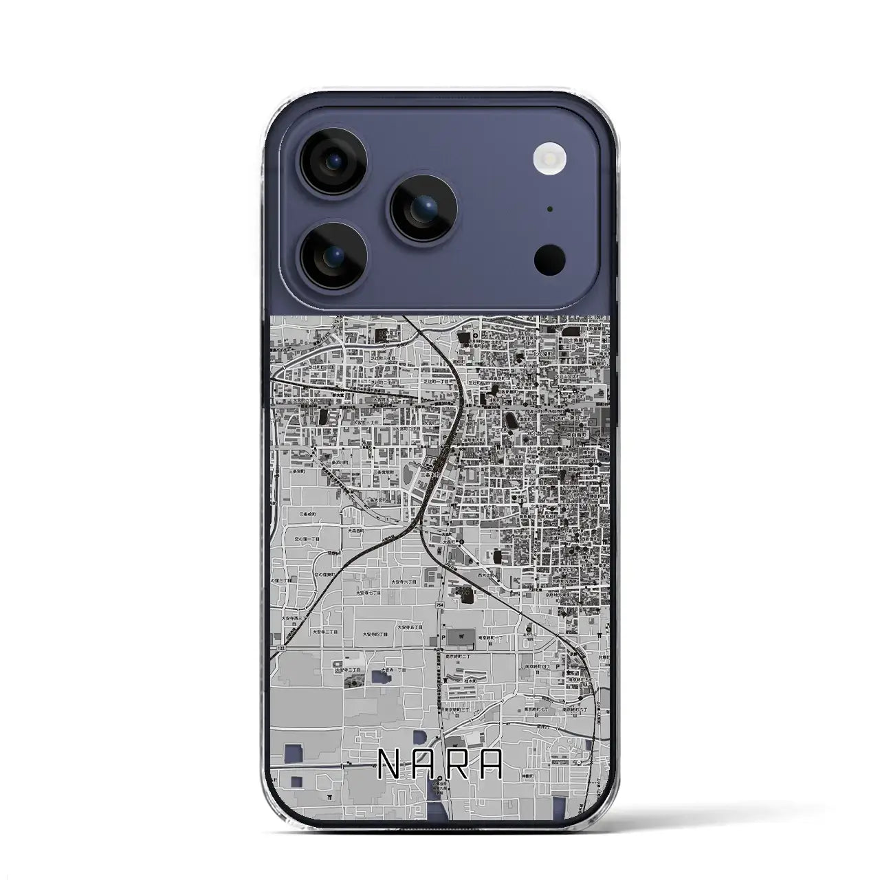 【奈良2(奈良県)】地図柄iPhoneケース(クリアタイプ)