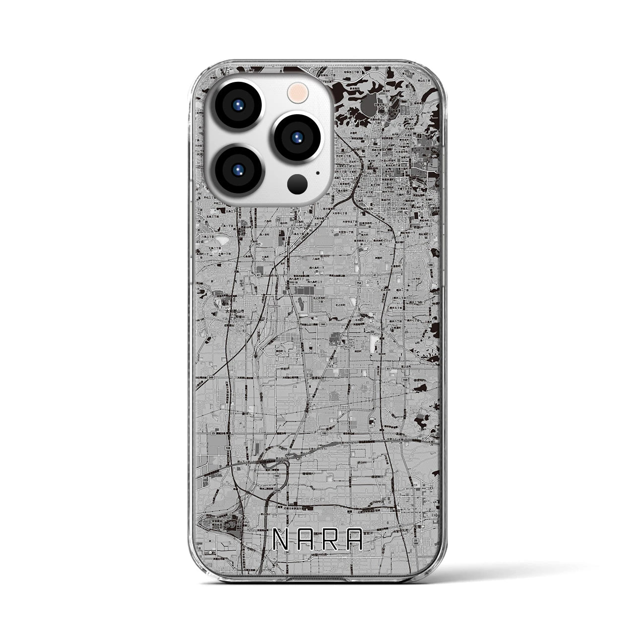 【奈良(奈良県)】地図柄iPhoneケース(クリアタイプ)