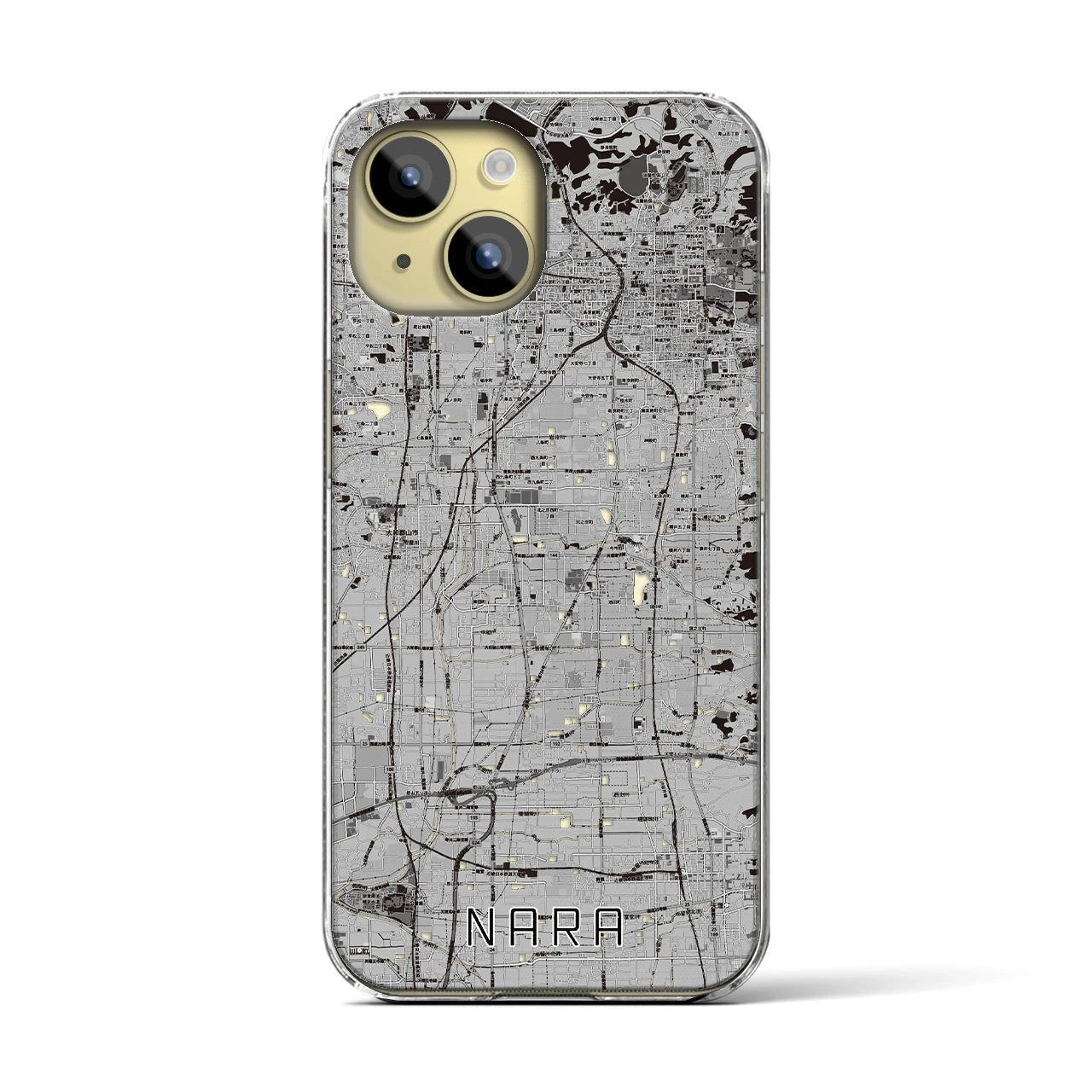 【奈良(奈良県)】地図柄iPhoneケース(クリアタイプ)