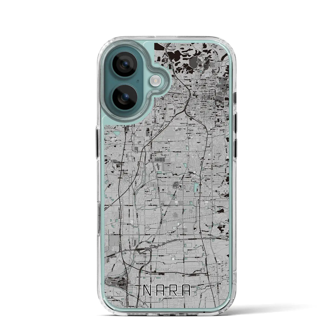 【奈良(奈良県)】地図柄iPhoneケース(MagSafeタイプ)モノトーン・iPhone 16 Pro 用