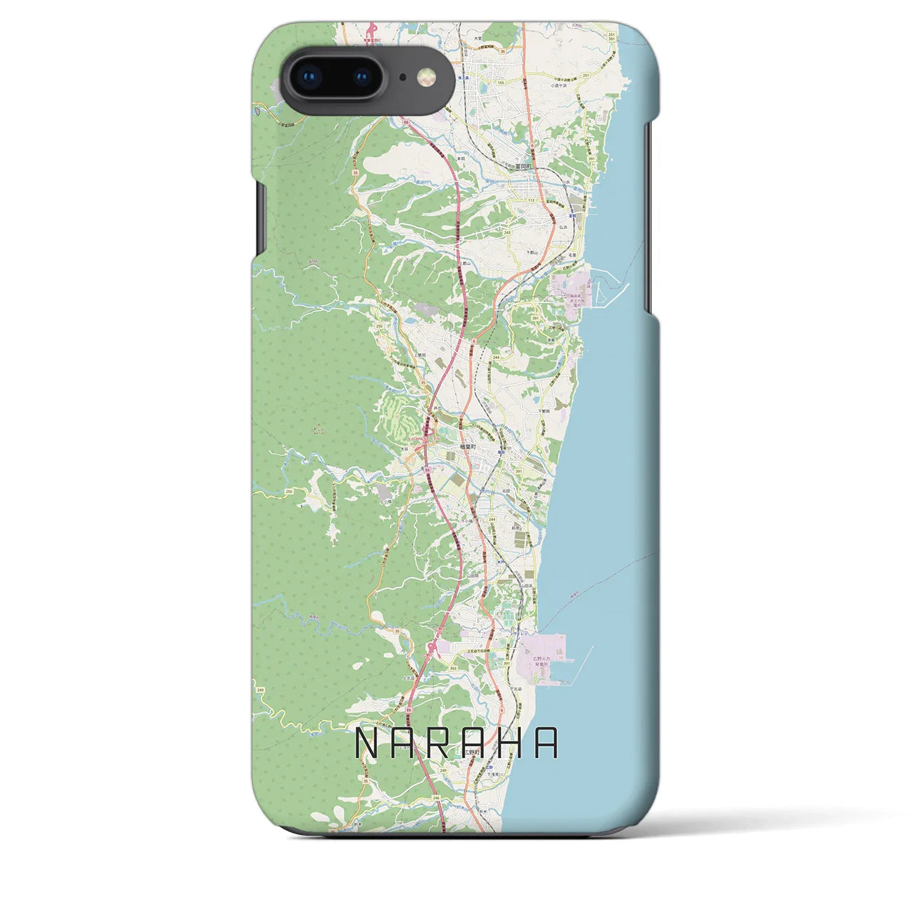 【楢葉(福島県)】地図柄iPhoneケース(バックカバータイプ)