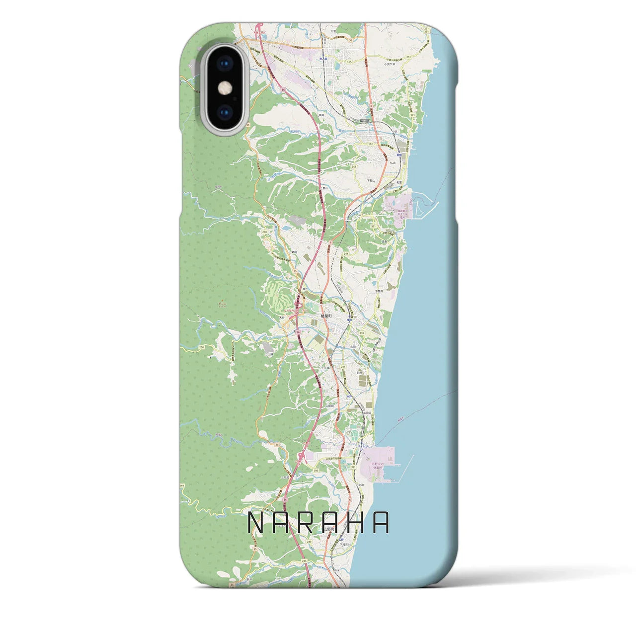 【楢葉(福島県)】地図柄iPhoneケース(バックカバータイプ)