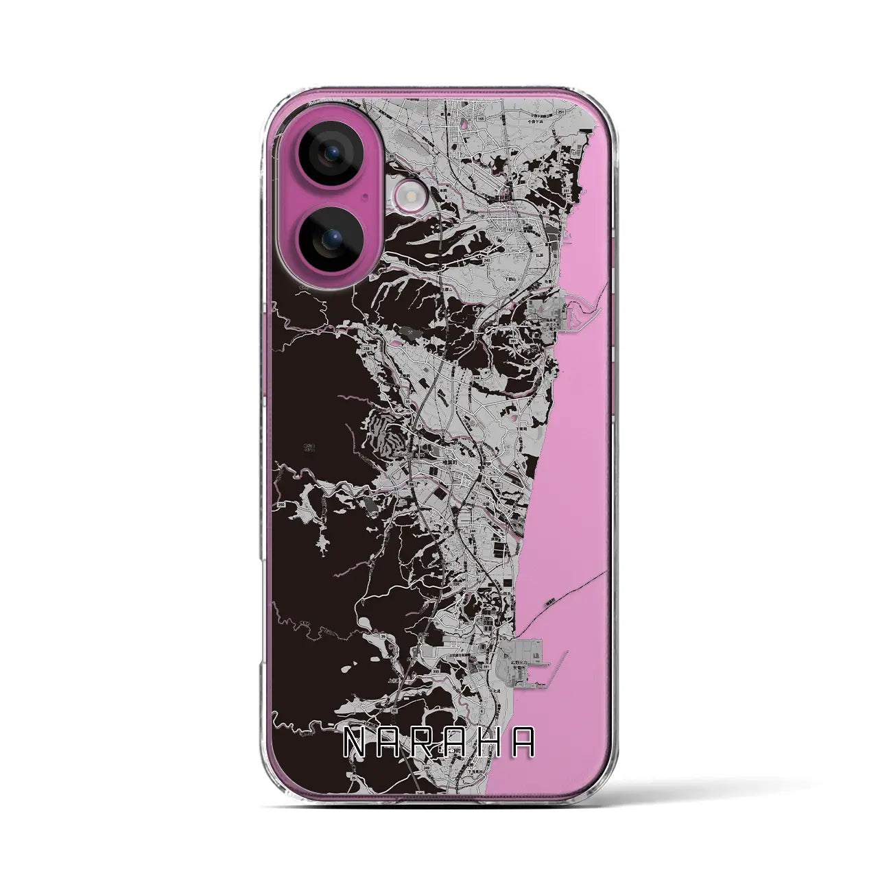 【楢葉(福島県)】地図柄iPhoneケース(クリアタイプ)モノトーン・iPhone 16 Pro 用