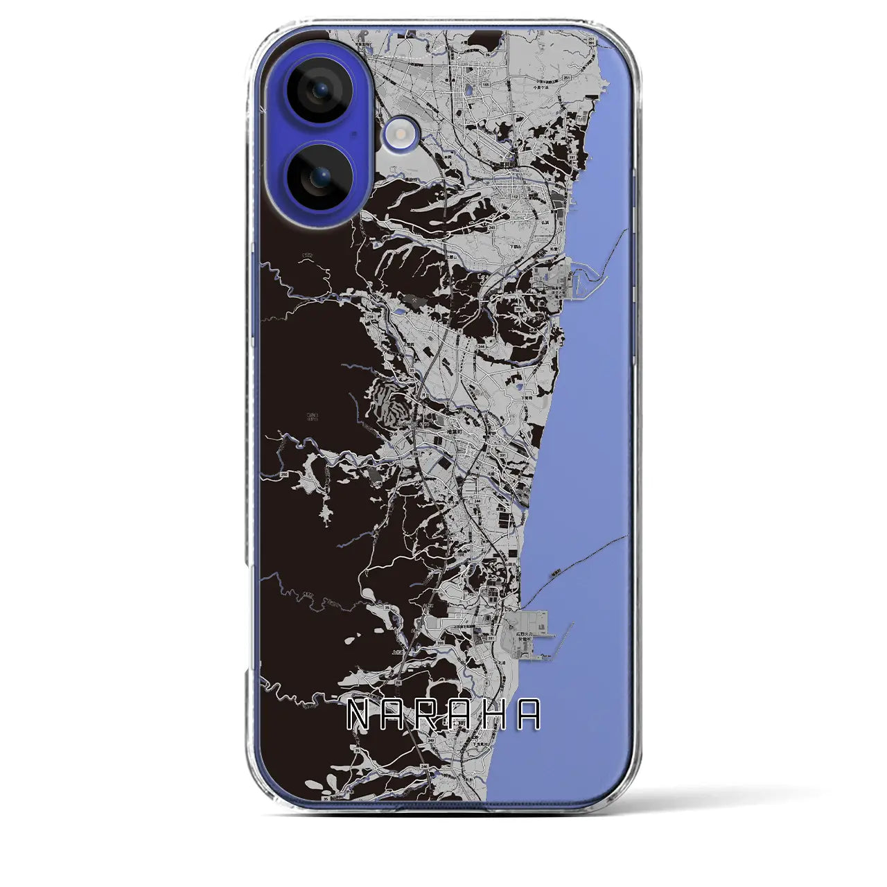 【楢葉(福島県)】地図柄iPhoneケース(クリアタイプ)モノトーン・iPhone 16 Pro Max 用