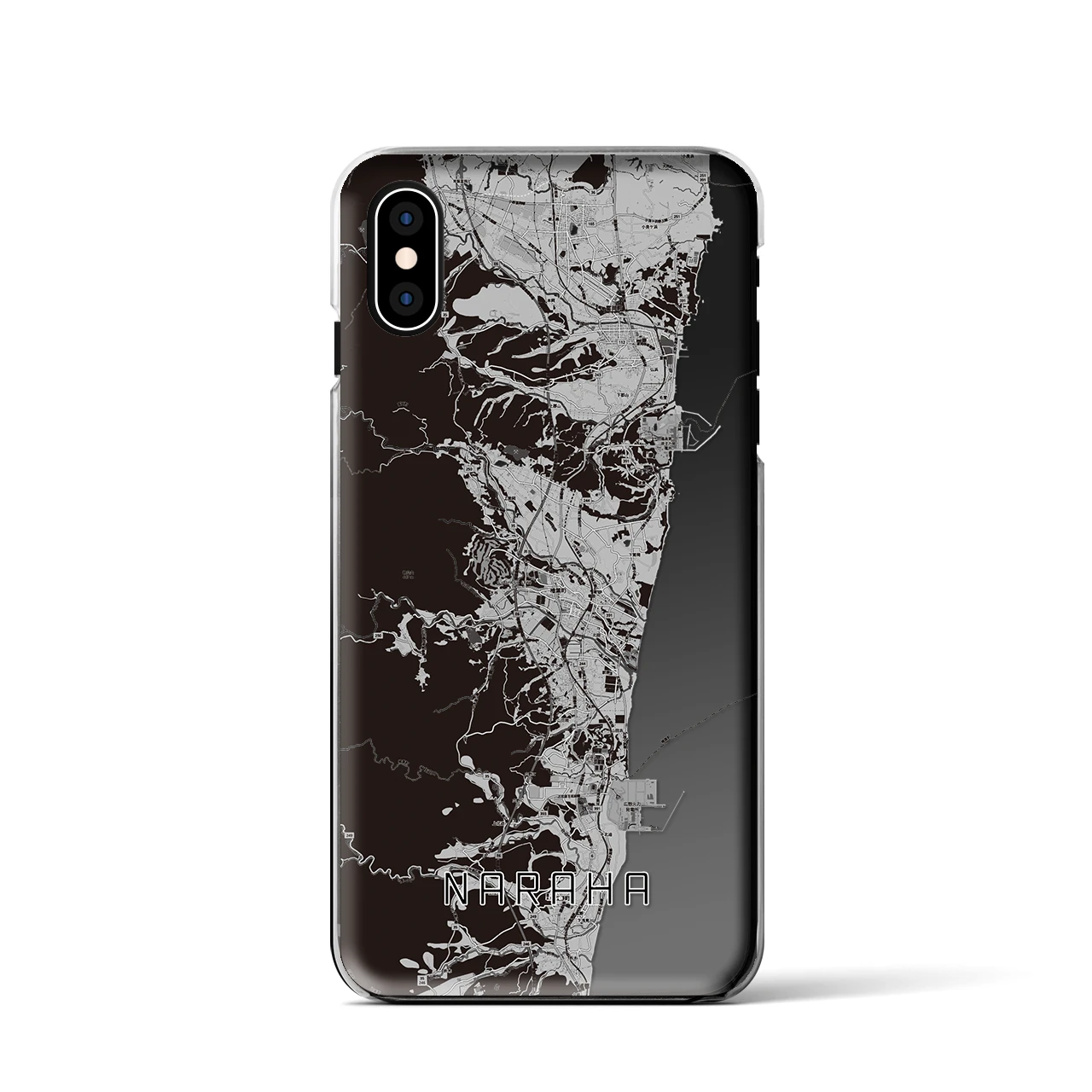 【楢葉(福島県)】地図柄iPhoneケース(クリアタイプ)モノトーン・iPhone XS / X 用