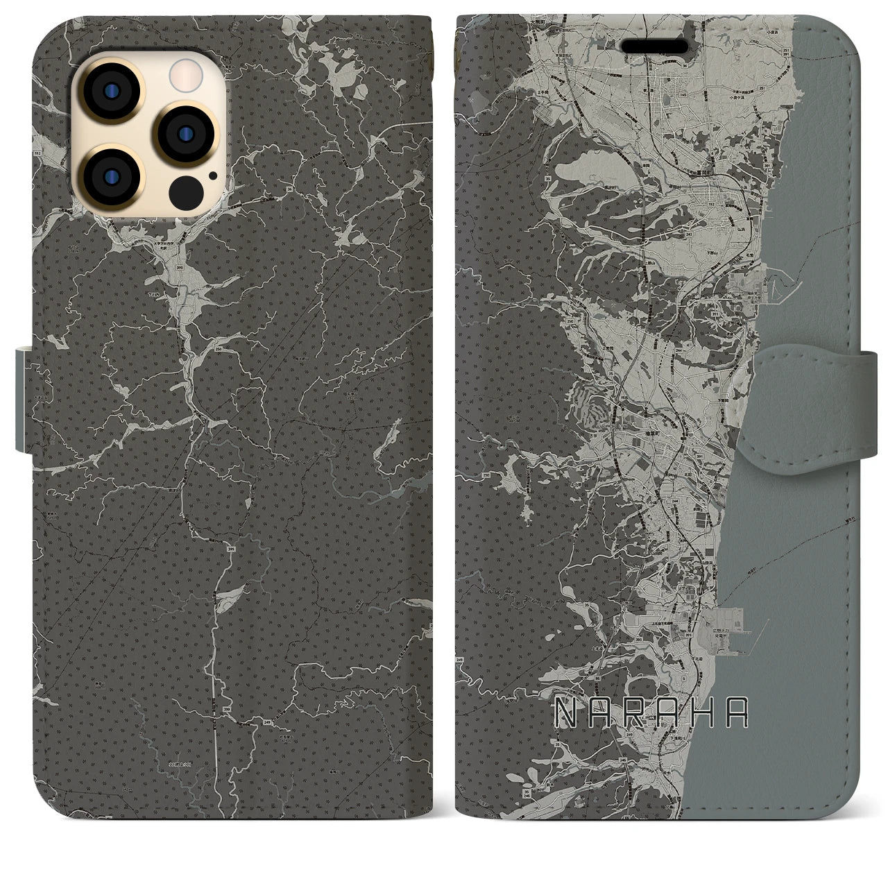 【楢葉(福島県)】地図柄iPhoneケース(手帳タイプ)