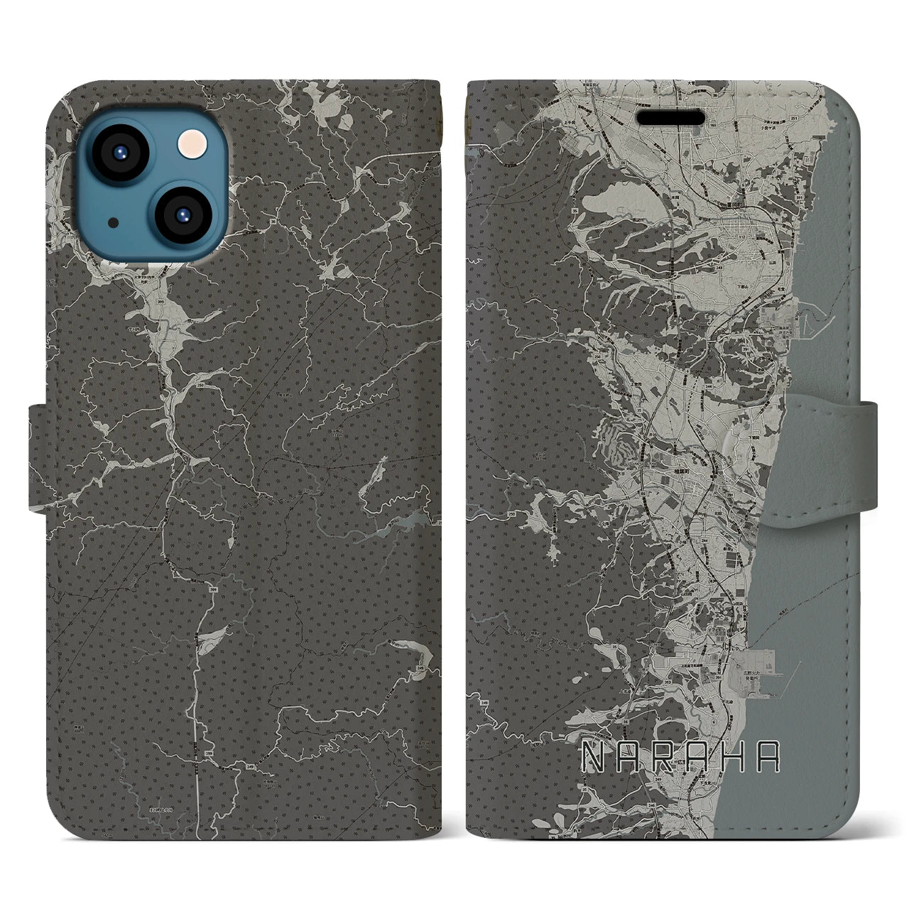 【楢葉(福島県)】地図柄iPhoneケース(手帳タイプ)