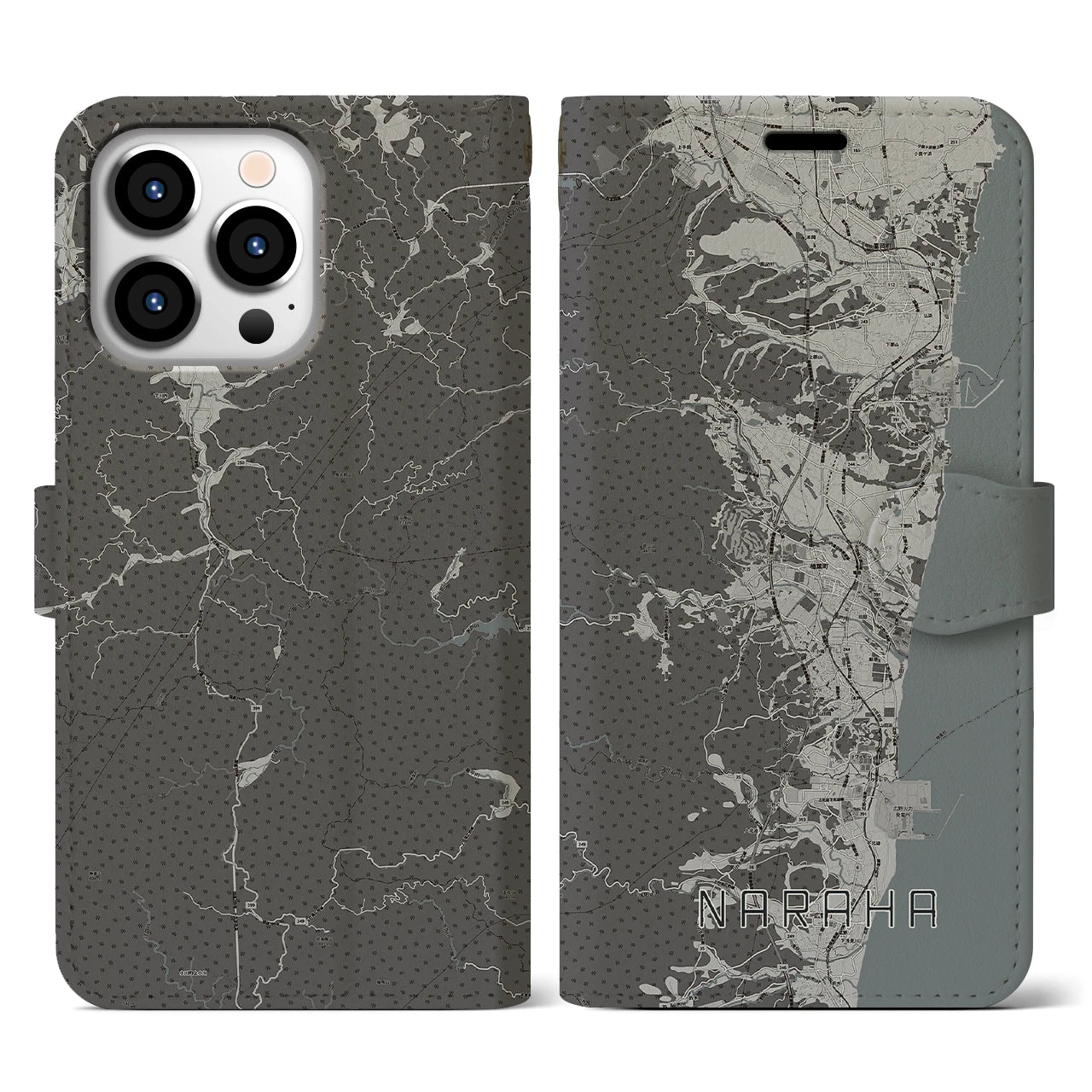 【楢葉(福島県)】地図柄iPhoneケース(手帳タイプ)