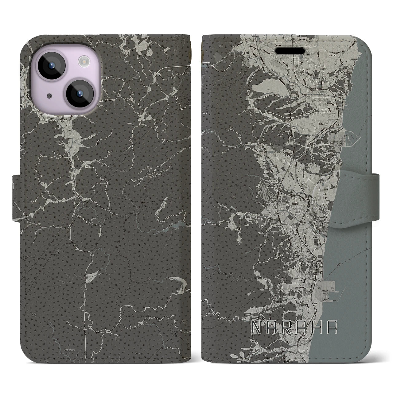 【楢葉(福島県)】地図柄iPhoneケース(手帳タイプ)