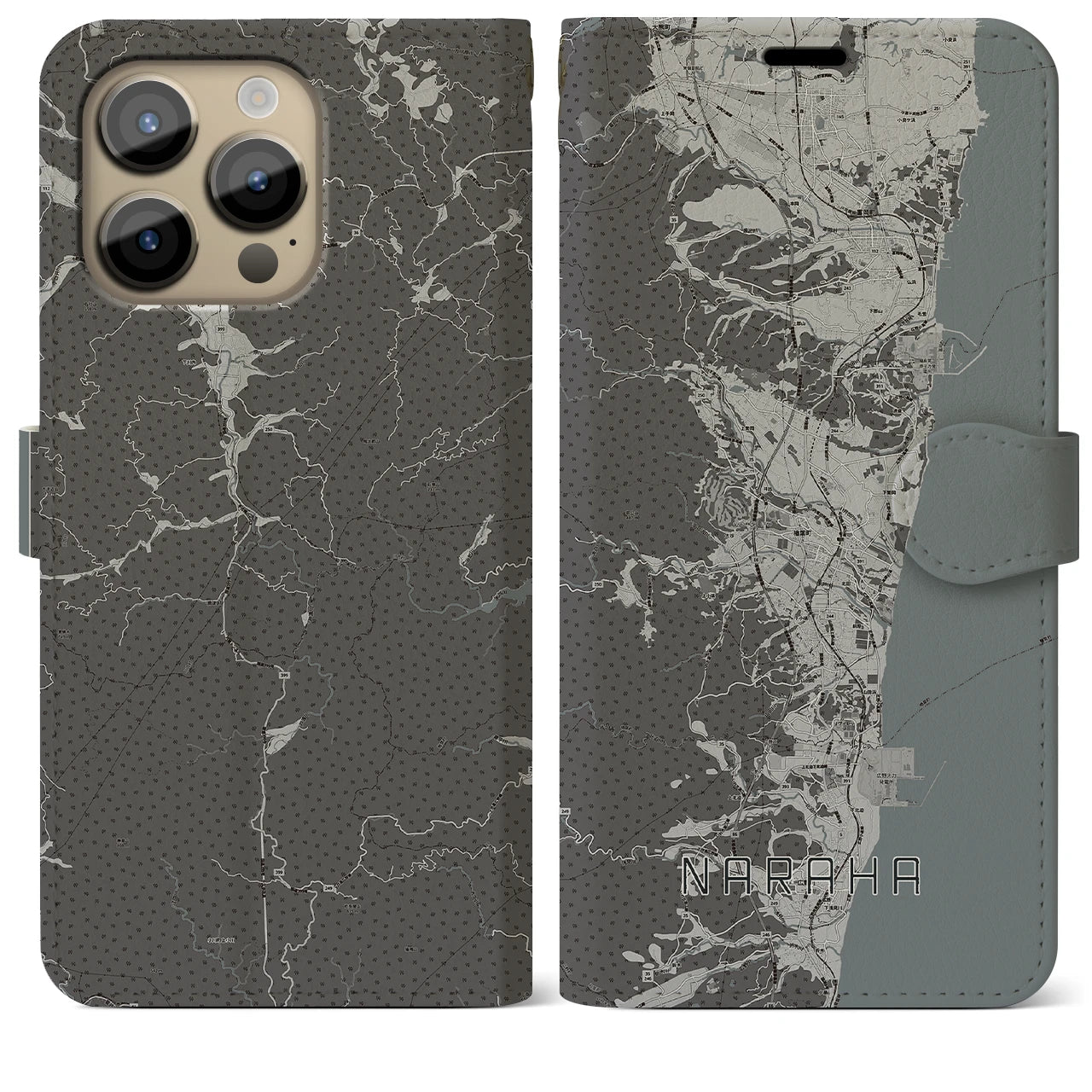 【楢葉(福島県)】地図柄iPhoneケース(手帳タイプ)