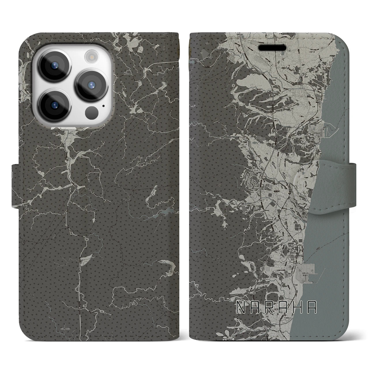 【楢葉(福島県)】地図柄iPhoneケース(手帳タイプ)