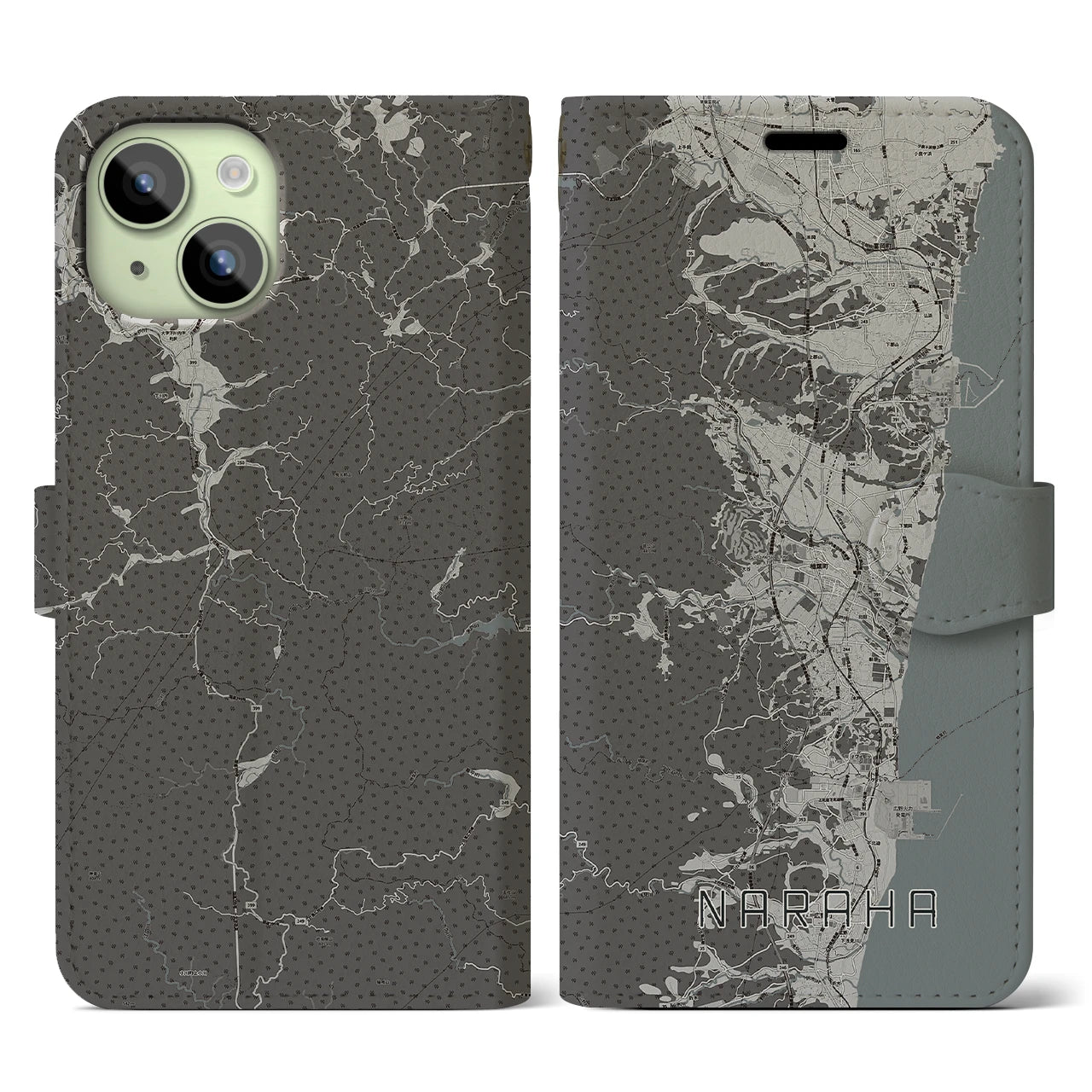 【楢葉(福島県)】地図柄iPhoneケース(手帳タイプ)