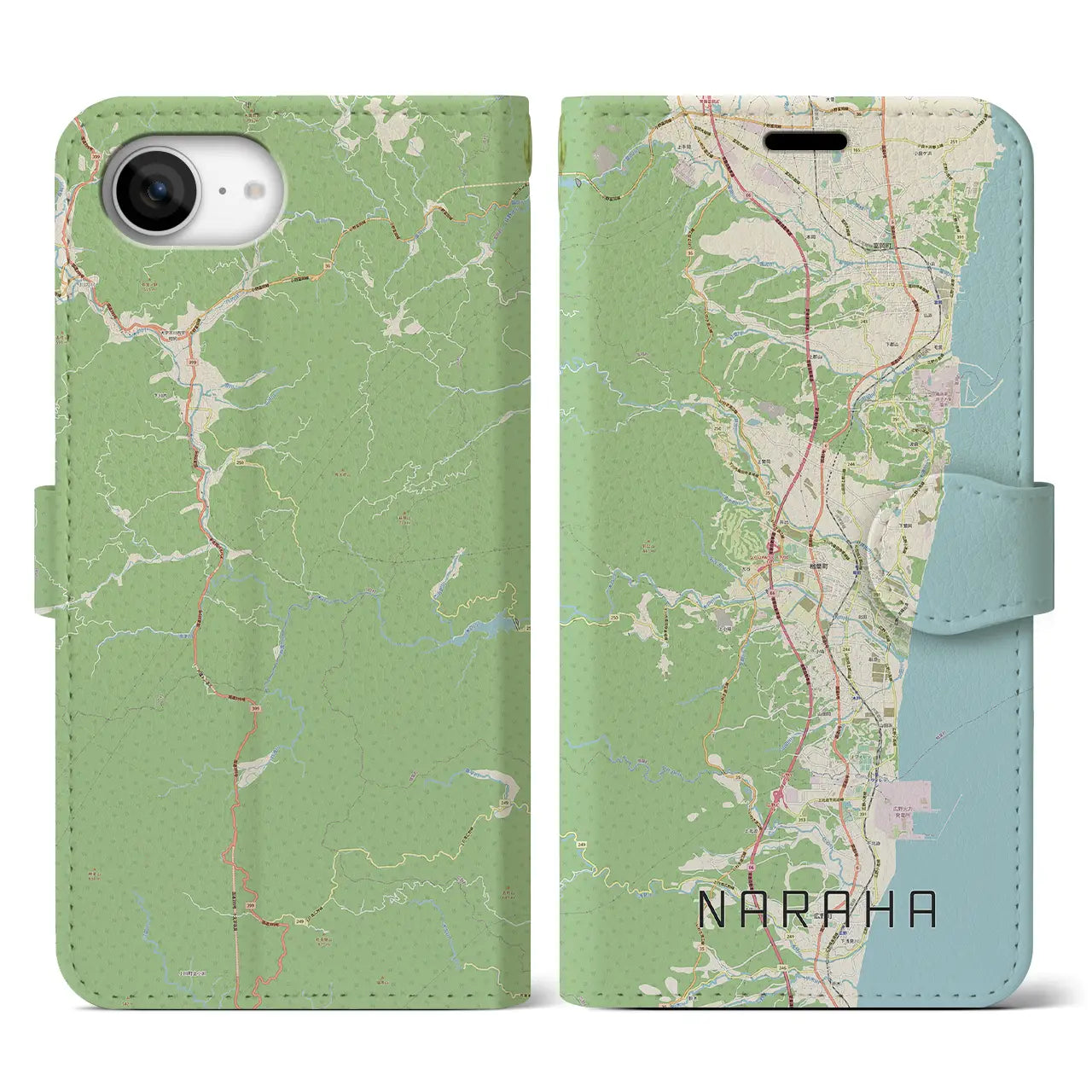 【楢葉(福島県)】地図柄iPhoneケース(手帳タイプ)