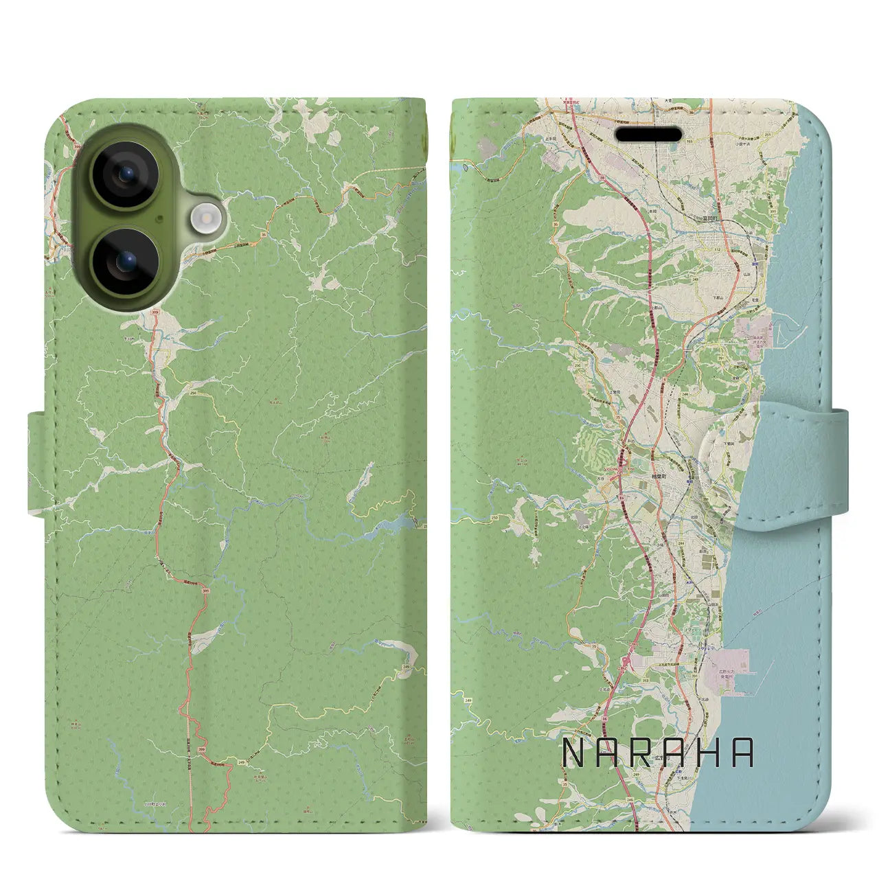 【楢葉(福島県)】地図柄iPhoneケース(手帳タイプ)