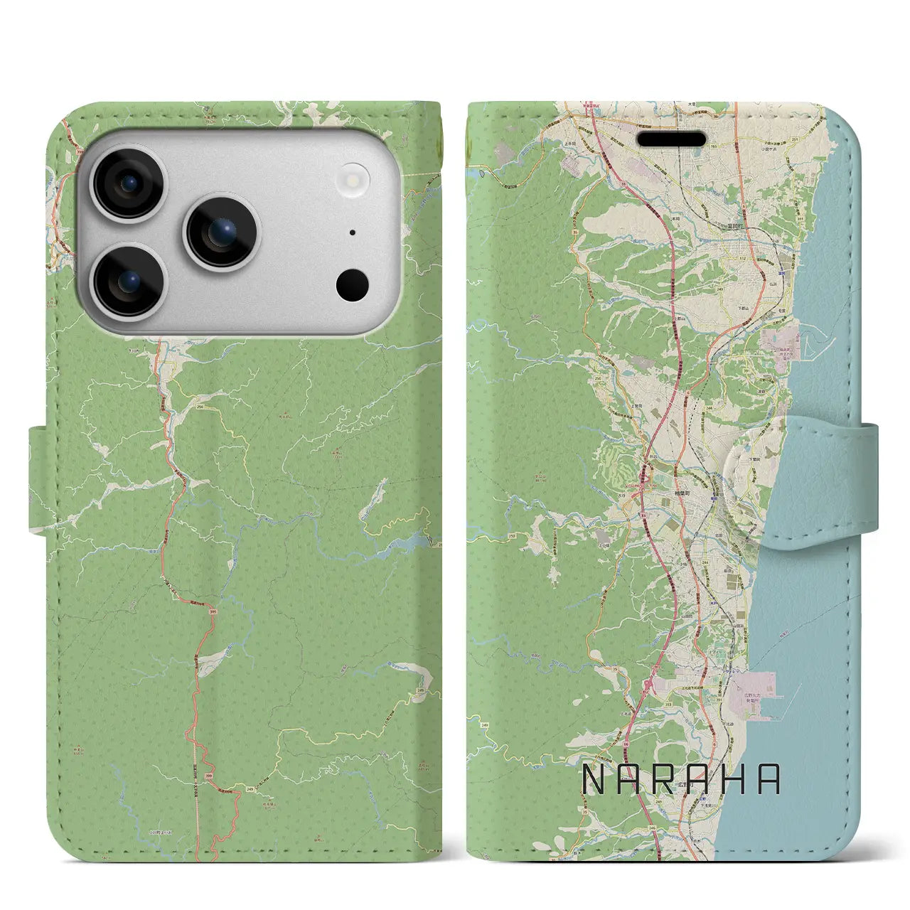 【楢葉(福島県)】地図柄iPhoneケース(手帳タイプ)