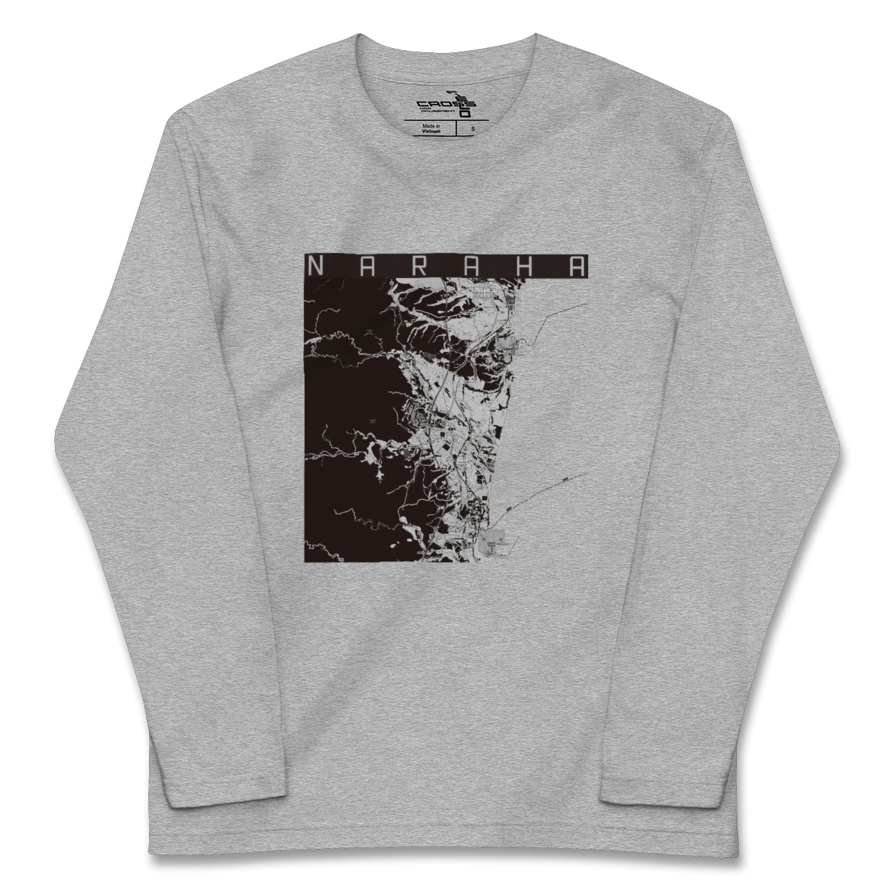 【楢葉(福島県)】地図柄ロングスリーブTシャツ