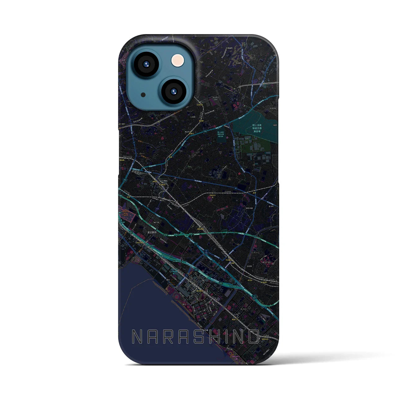 【習志野2(千葉県)】地図柄iPhoneケース(バックカバータイプ)