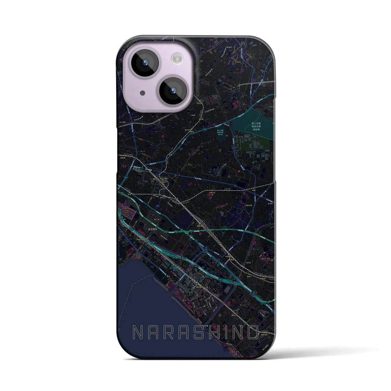 【習志野2(千葉県)】地図柄iPhoneケース(バックカバータイプ)