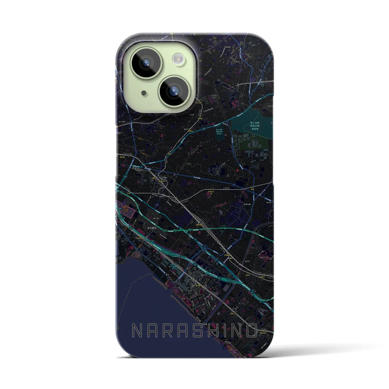 【習志野2(千葉県)】地図柄iPhoneケース(バックカバータイプ)