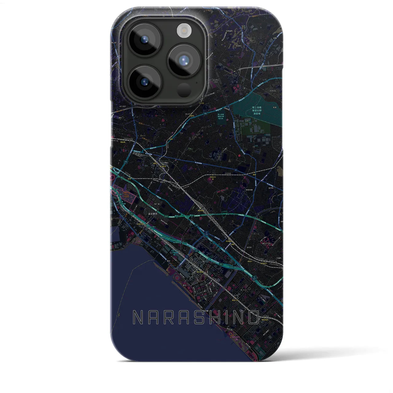 【習志野2(千葉県)】地図柄iPhoneケース(バックカバータイプ)