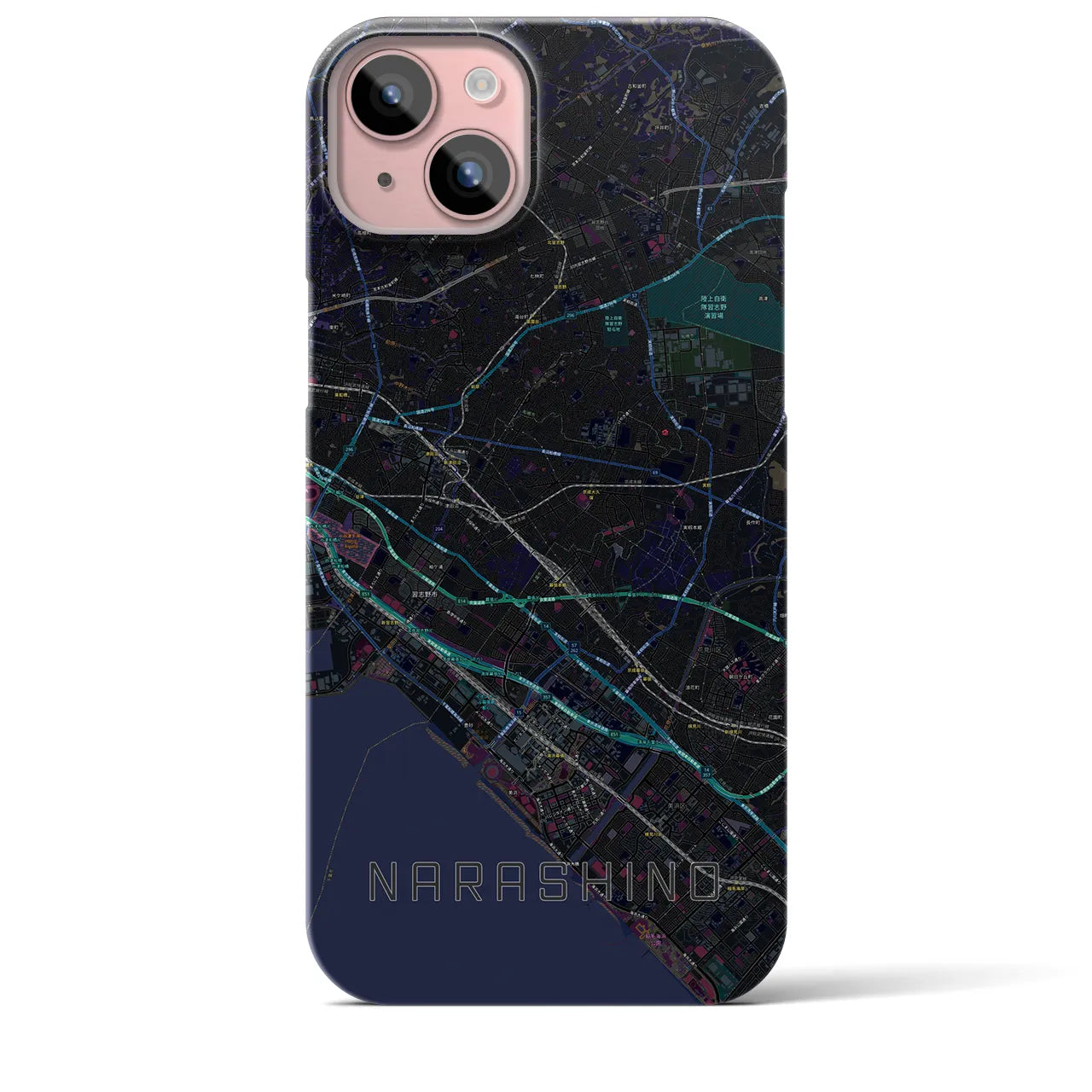 【習志野2(千葉県)】地図柄iPhoneケース(バックカバータイプ)