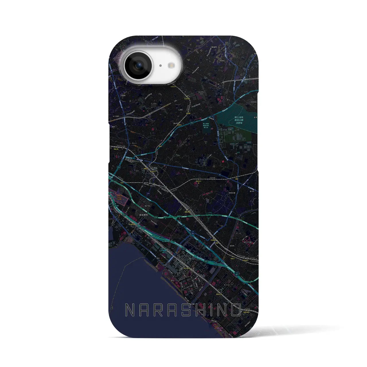 【習志野2(千葉県)】地図柄iPhoneケース(バックカバータイプ)