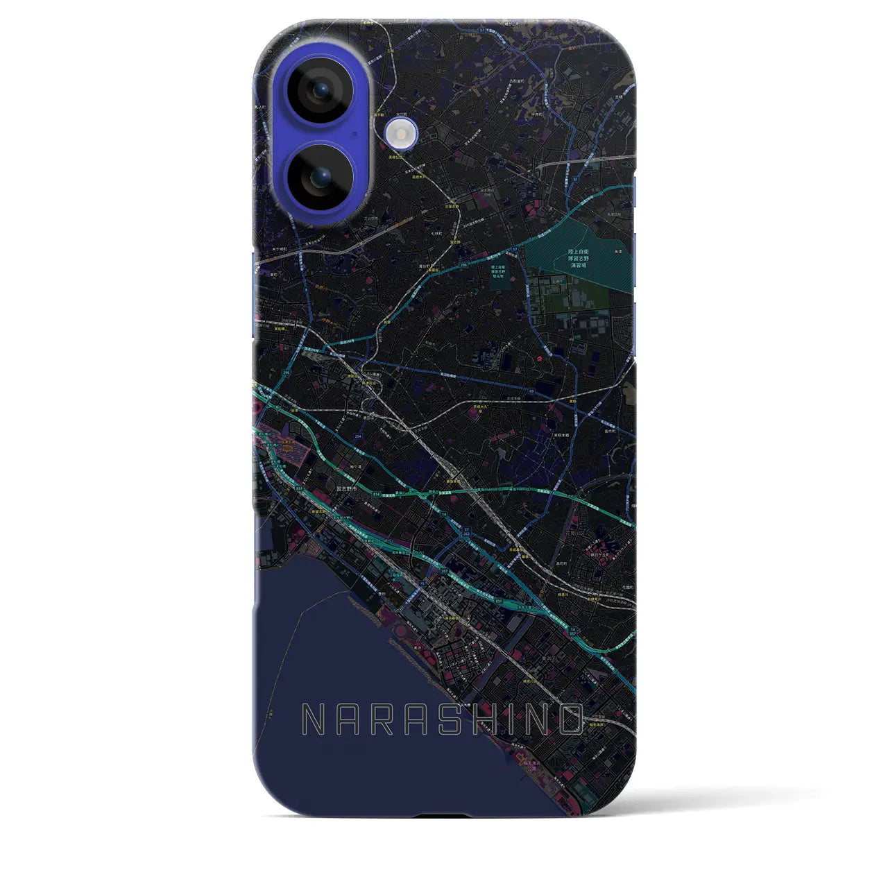 【習志野2(千葉県)】地図柄iPhoneケース(バックカバータイプ)