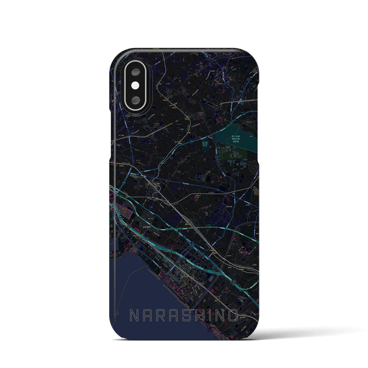 【習志野2(千葉県)】地図柄iPhoneケース(バックカバータイプ)