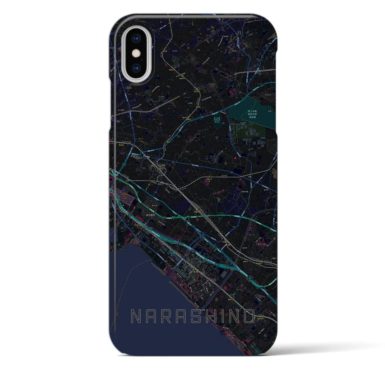 【習志野2(千葉県)】地図柄iPhoneケース(バックカバータイプ)