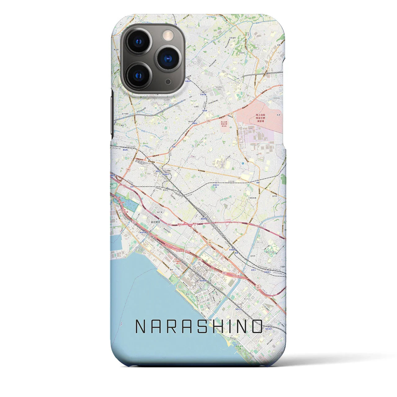 【習志野2(千葉県)】地図柄iPhoneケース(バックカバータイプ)