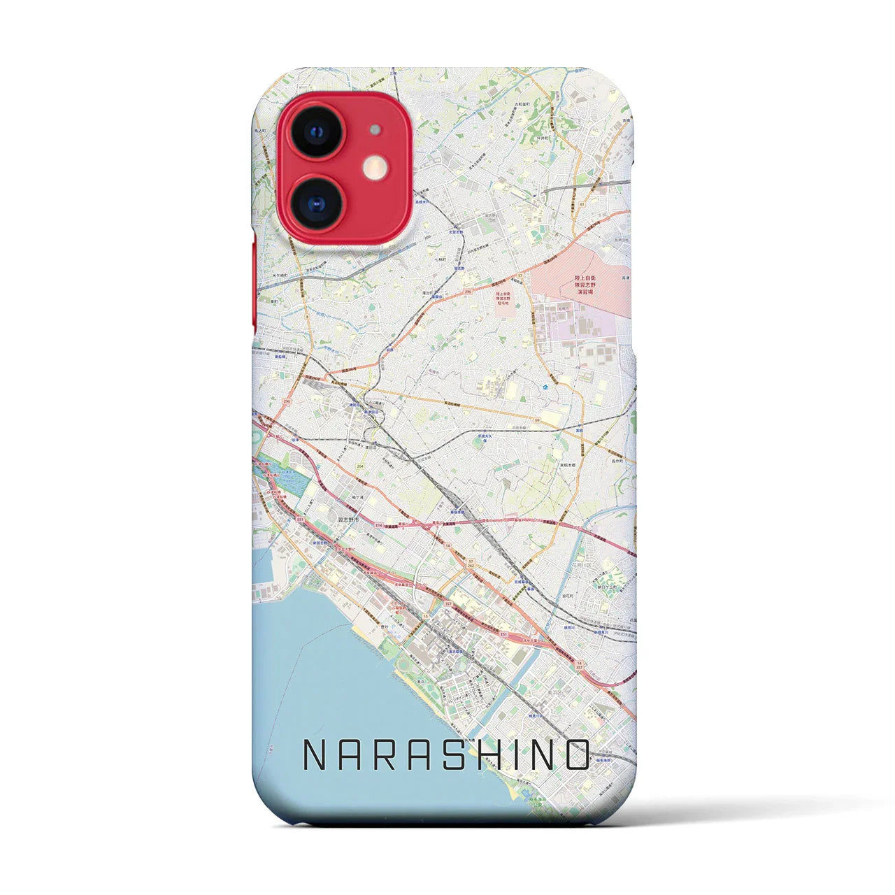 【習志野2(千葉県)】地図柄iPhoneケース(バックカバータイプ)