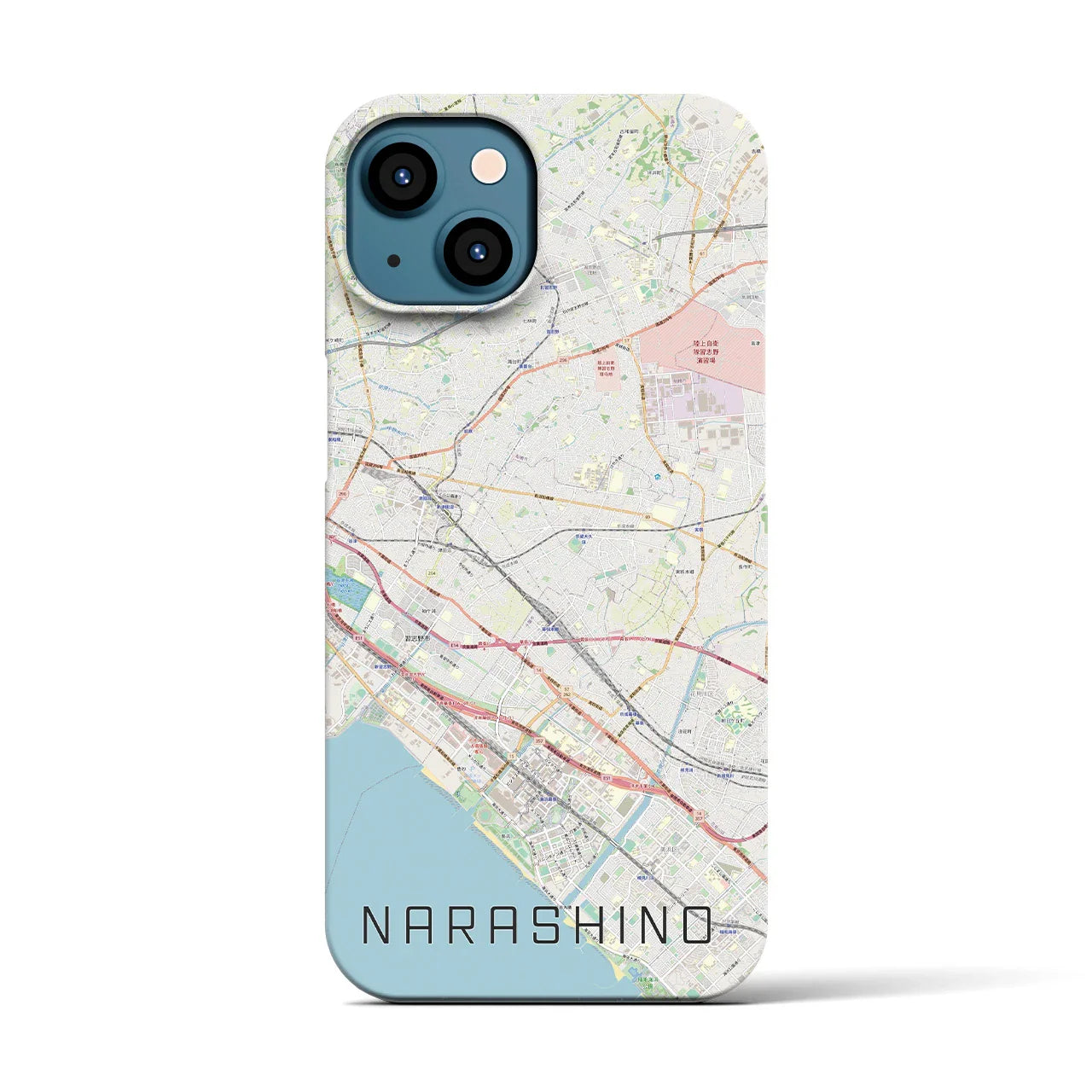 【習志野2(千葉県)】地図柄iPhoneケース(バックカバータイプ)