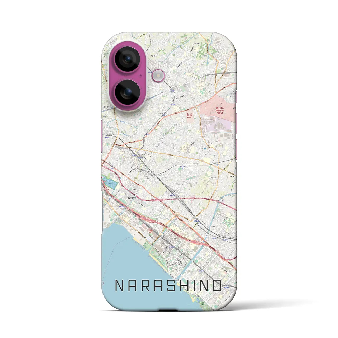 【習志野2(千葉県)】地図柄iPhoneケース(バックカバータイプ)