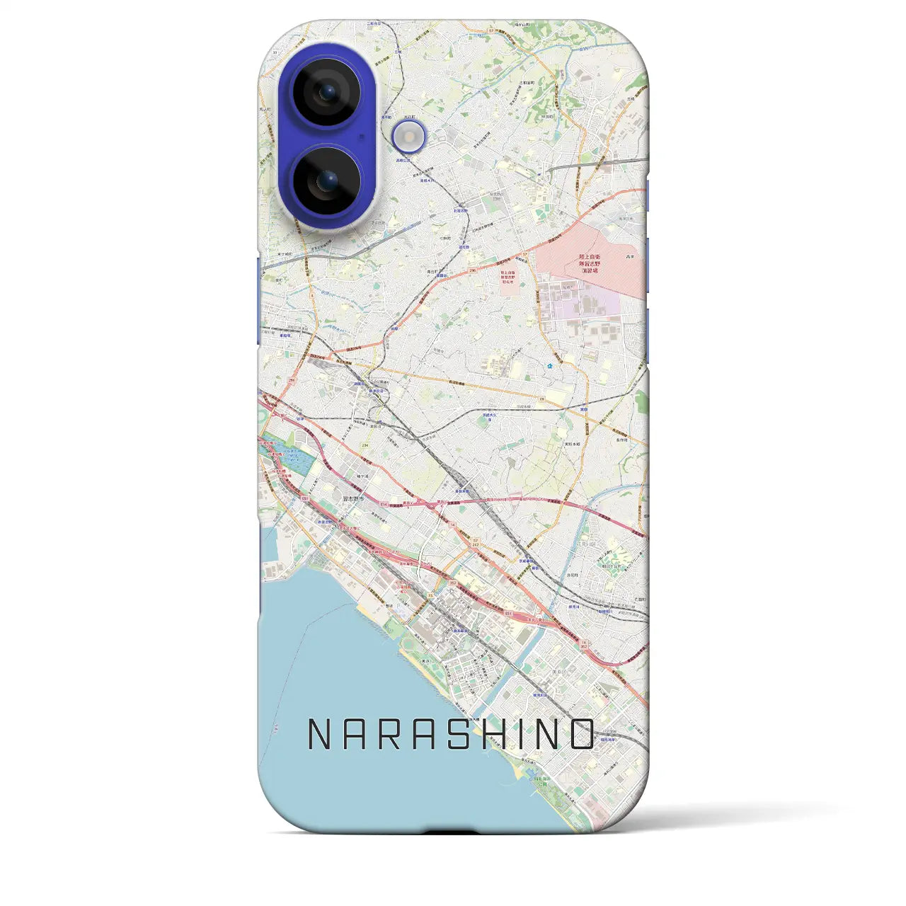 【習志野2(千葉県)】地図柄iPhoneケース(バックカバータイプ)ナチュラル・iPhone 16 Pro Max 用