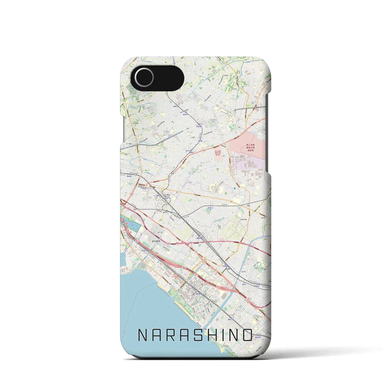 【習志野2(千葉県)】地図柄iPhoneケース(バックカバータイプ)