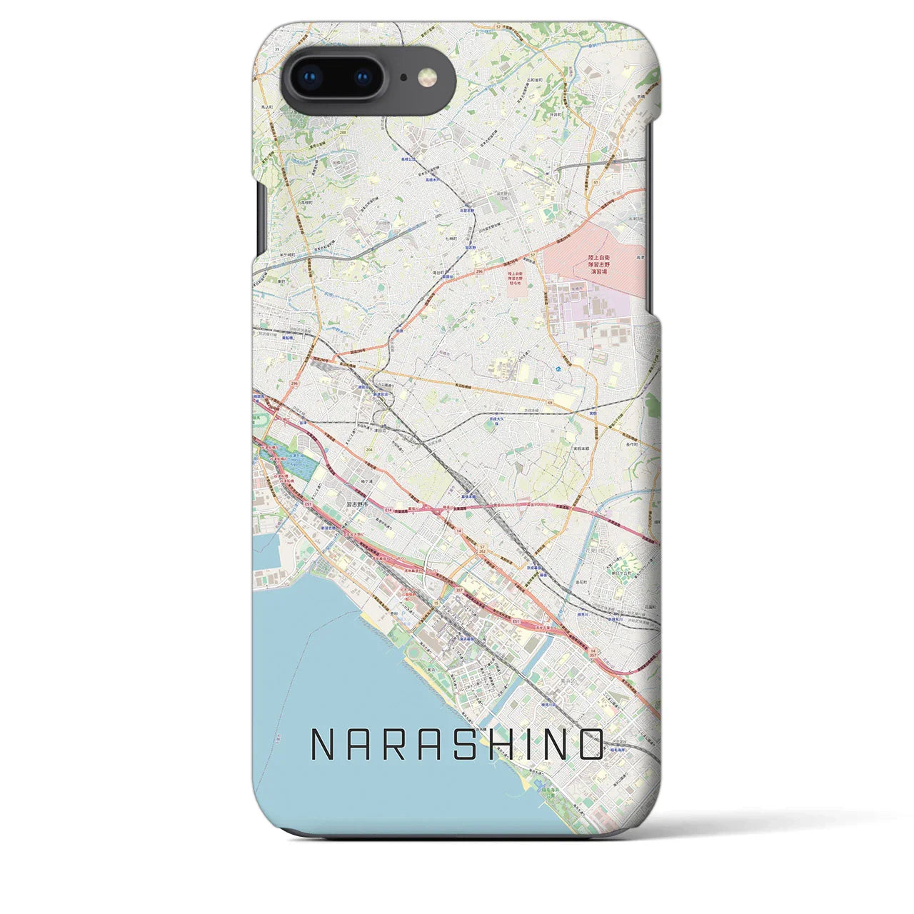 【習志野2(千葉県)】地図柄iPhoneケース(バックカバータイプ)