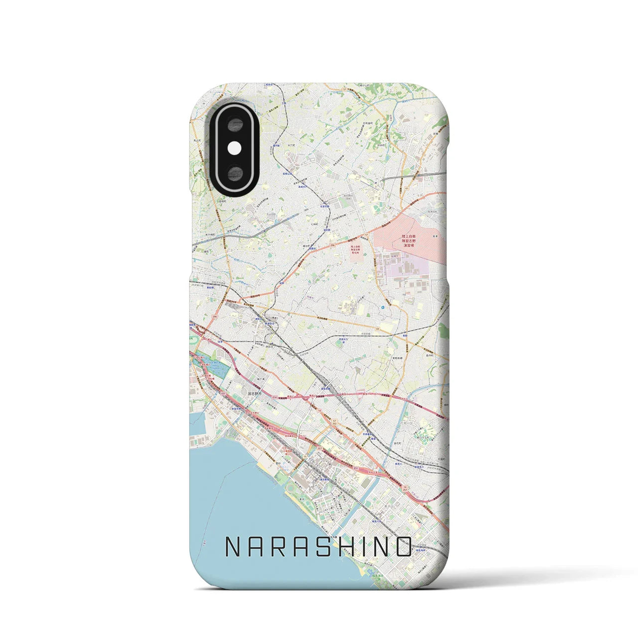 【習志野2(千葉県)】地図柄iPhoneケース(バックカバータイプ)