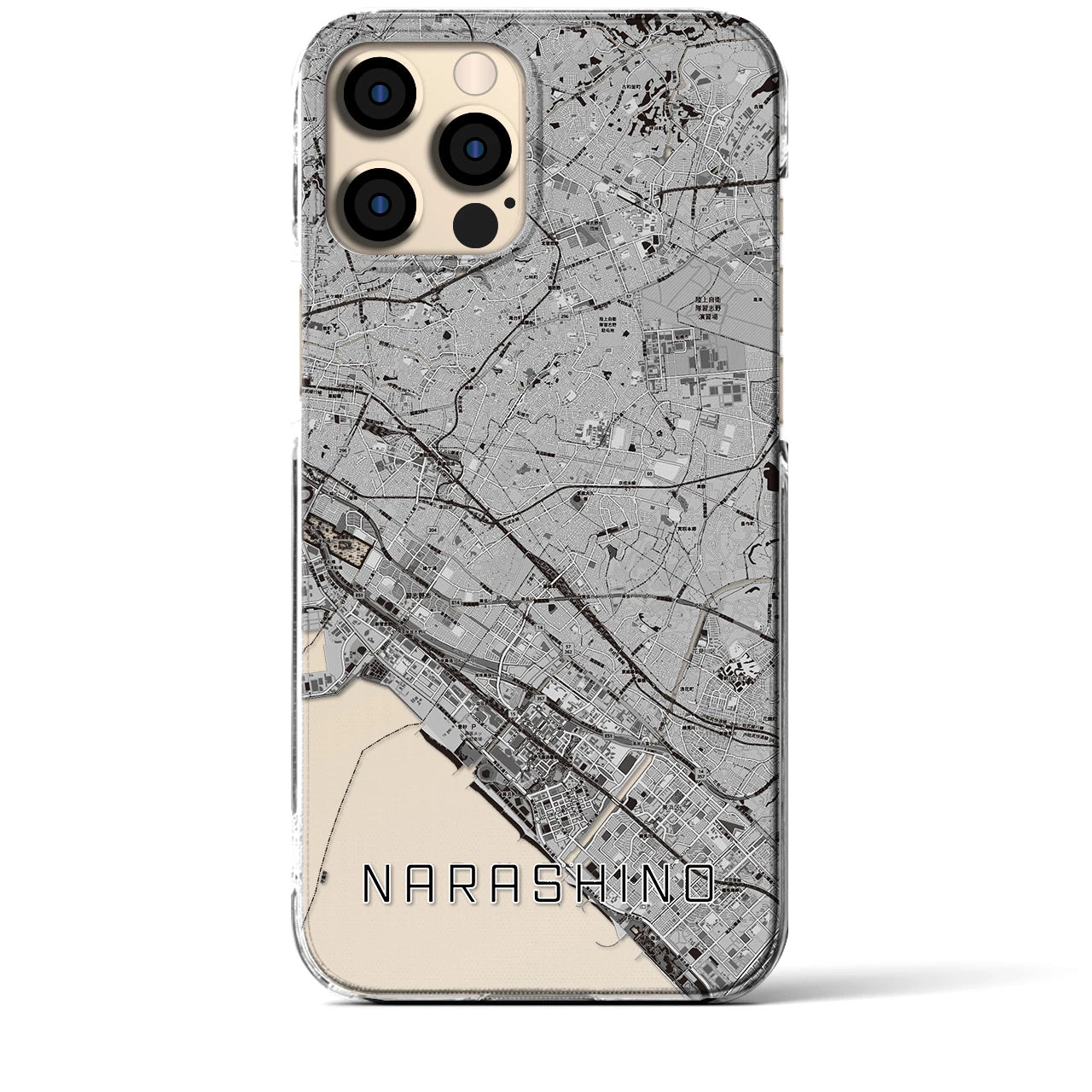 【習志野2(千葉県)】地図柄iPhoneケース(クリアタイプ)