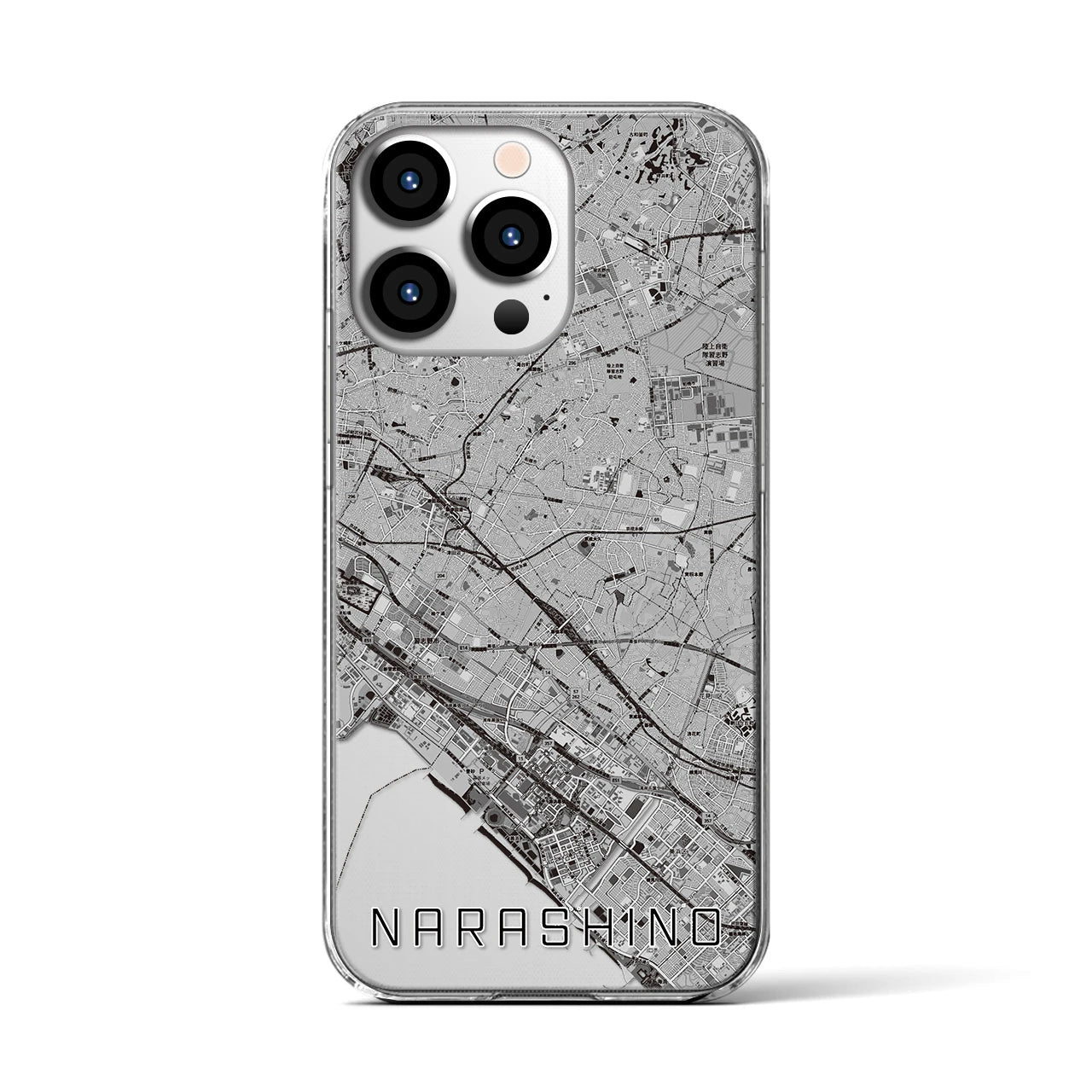 【習志野2(千葉県)】地図柄iPhoneケース(クリアタイプ)