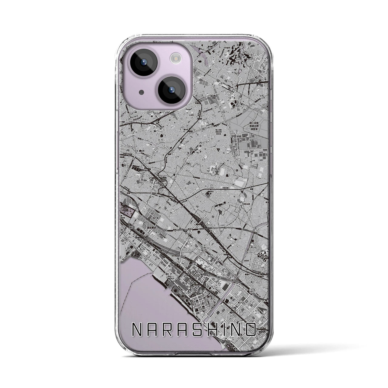 【習志野2(千葉県)】地図柄iPhoneケース(クリアタイプ)