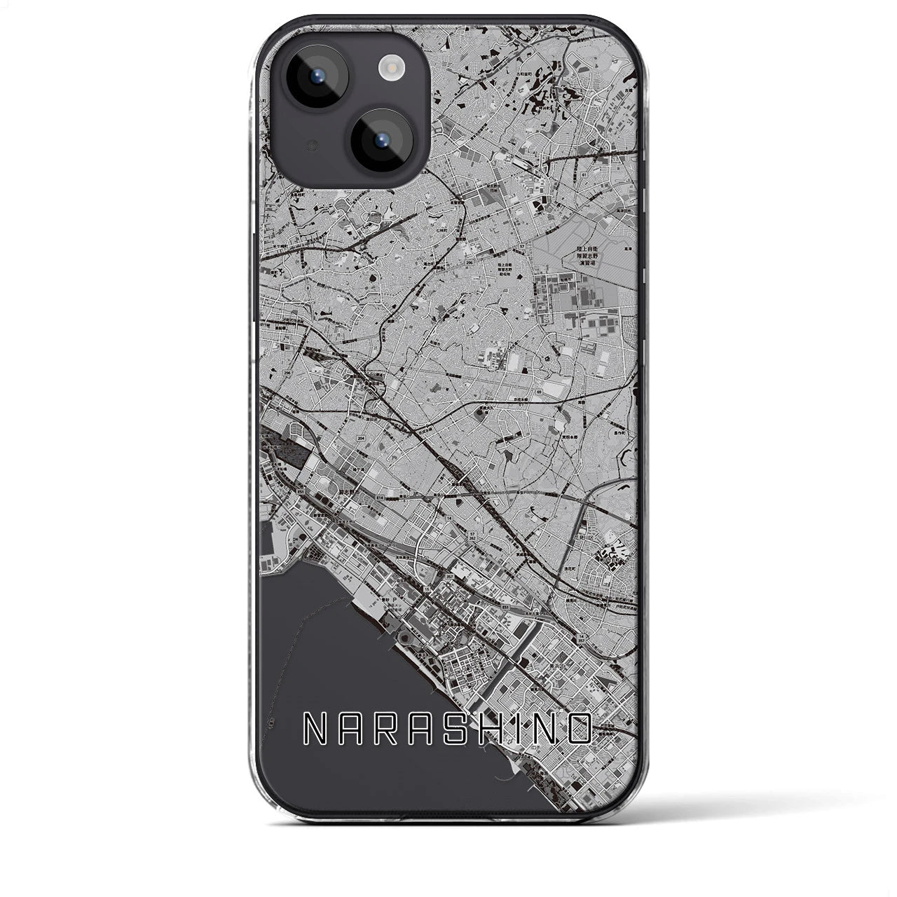 【習志野2(千葉県)】地図柄iPhoneケース(クリアタイプ)