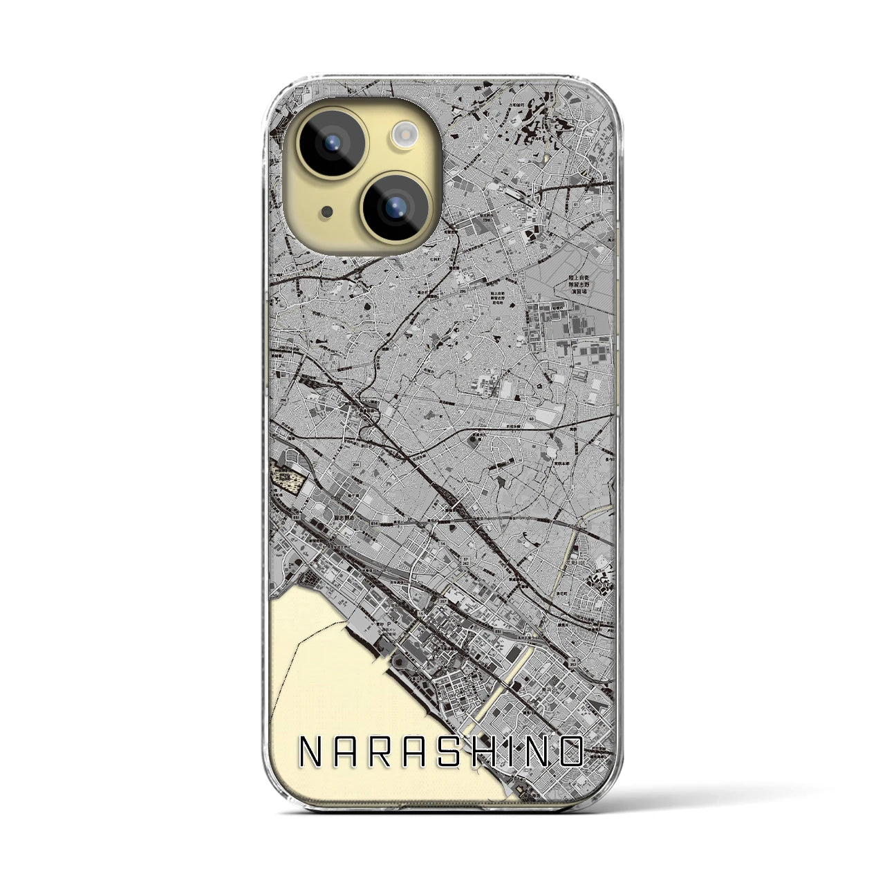 【習志野2(千葉県)】地図柄iPhoneケース(クリアタイプ)