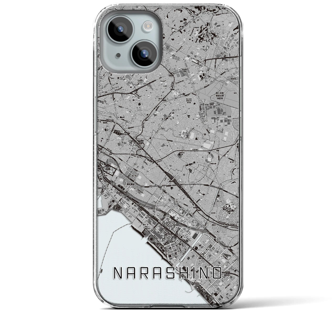 【習志野2(千葉県)】地図柄iPhoneケース(クリアタイプ)