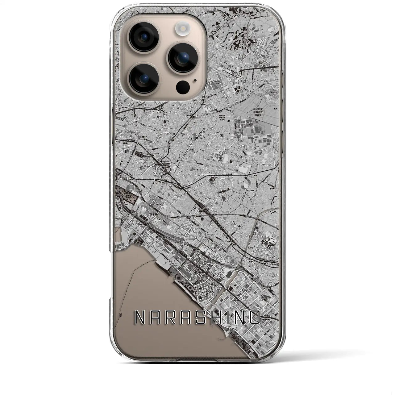 【習志野2(千葉県)】地図柄iPhoneケース(クリアタイプ)