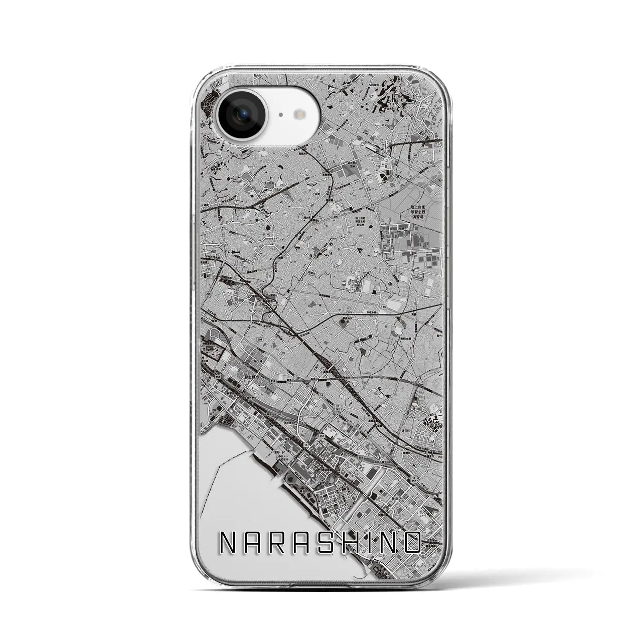 【習志野2(千葉県)】地図柄iPhoneケース(クリアタイプ)