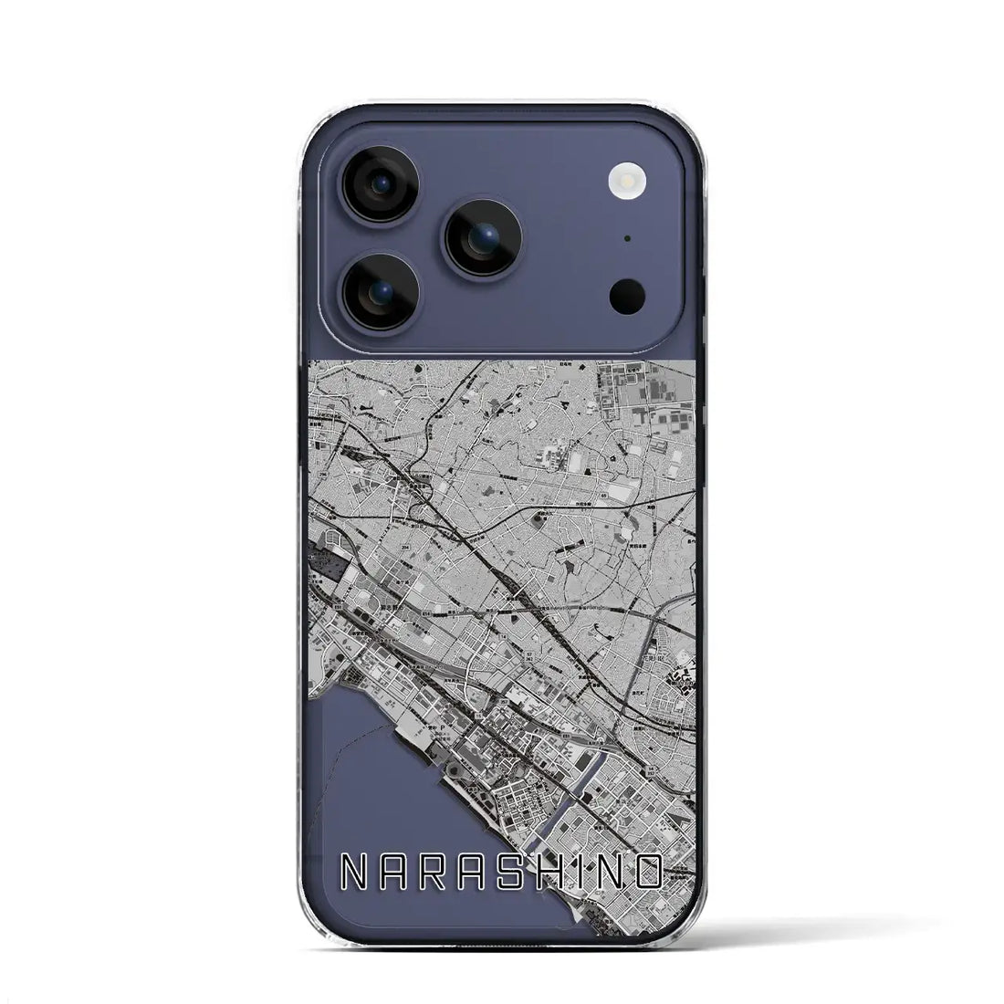 【習志野2(千葉県)】地図柄iPhoneケース(クリアタイプ)