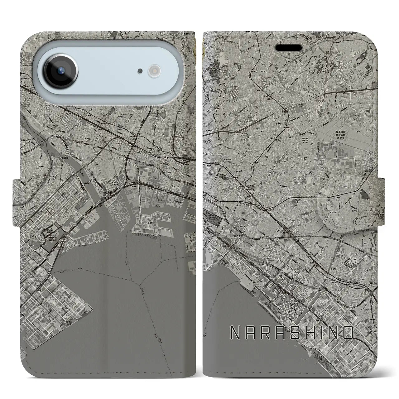 【習志野2(千葉県)】地図柄iPhoneケース(手帳タイプ)