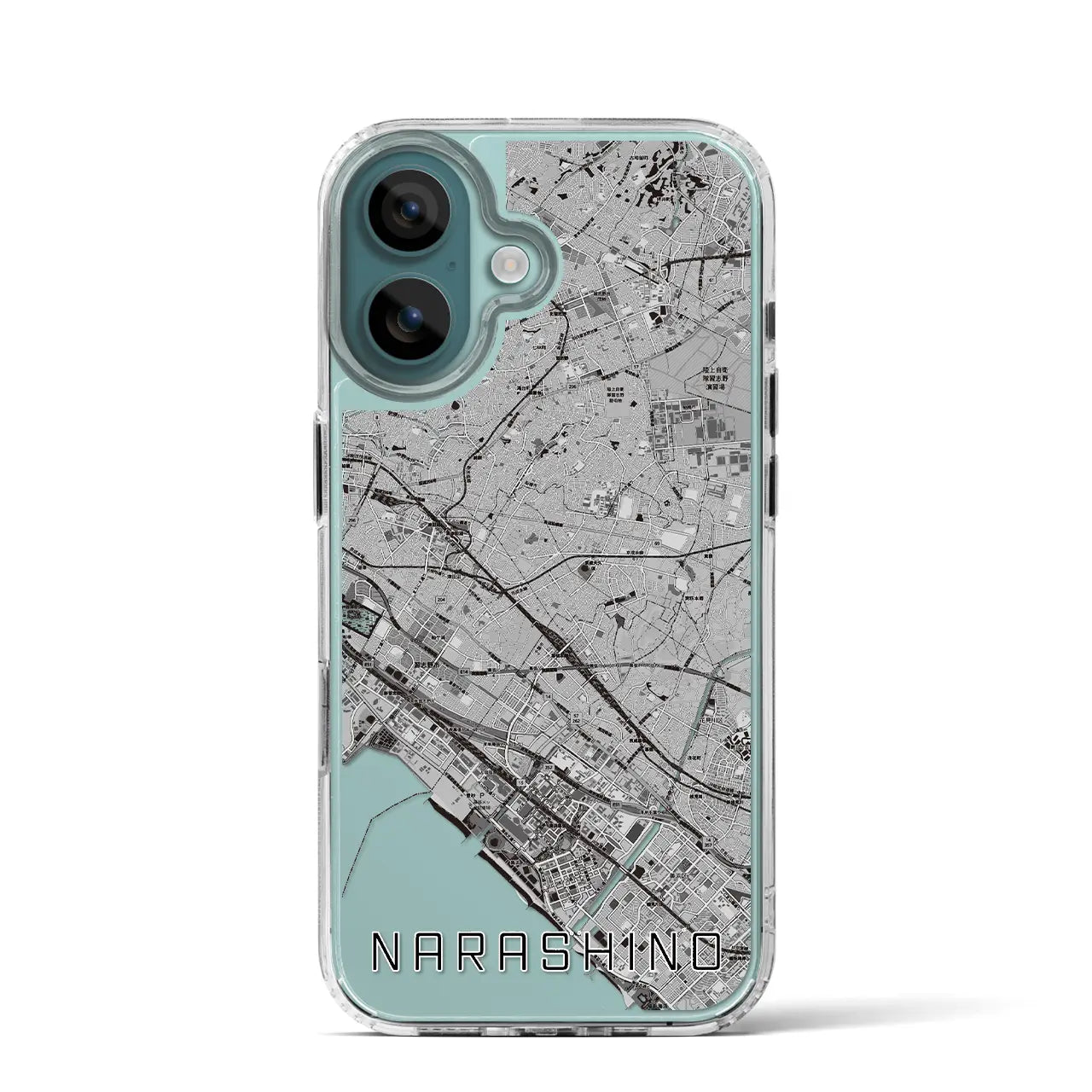 【習志野2(千葉県)】地図柄iPhoneケース(MagSafeタイプ)モノトーン・iPhone 16 Pro 用